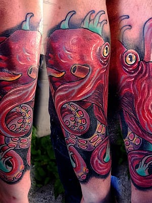 Octopus Skull - Tattoo by Travis Broyles - Unknown Tattoo Co. - Everett Washington Tattoo Shop