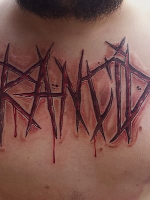 Rancid Logo Skull - Tattoo by Travis Broyles - Unknown Tattoo Co. - Everett Washington Tattoo Shop