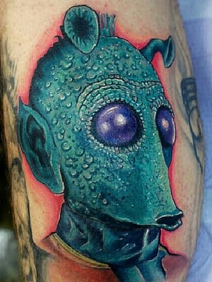 Greedo Star Wars Skull - Tattoo by Travis Broyles - Unknown Tattoo Co. - Everett Washington Tattoo Shop